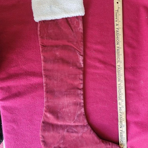 Tall boot style Christmas velour Stocking - Picture 2 of 4